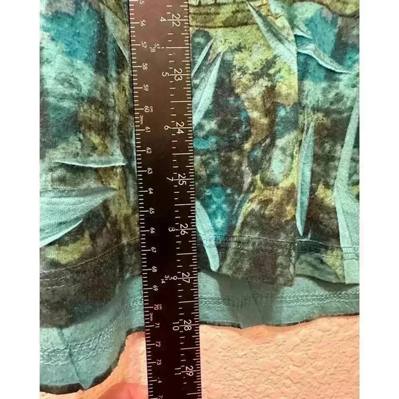 Decree Womens L Y2K Geometric Top Teal Tattoo Print Long Sleeve 2000s Grunge - Picture 7 of 9